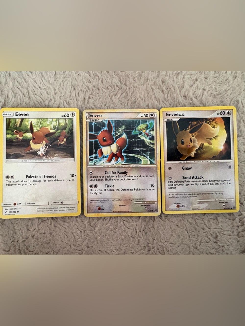 3 Eevee cards
